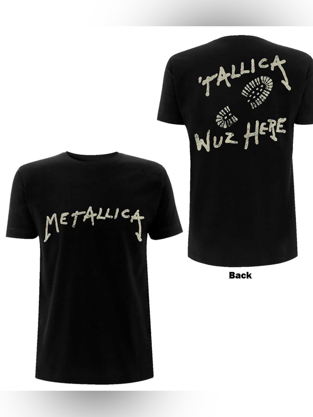 Metallica Unisex T-Shirt Wuz Here (Back Print) Size Large New